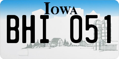 IA license plate BHI051