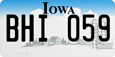 IA license plate BHI059