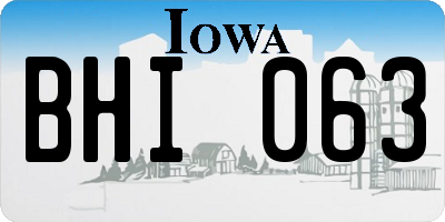 IA license plate BHI063