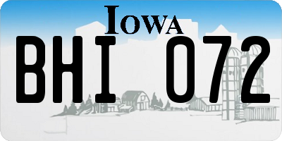 IA license plate BHI072