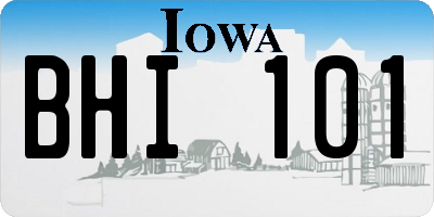IA license plate BHI101