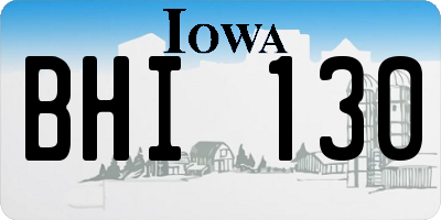 IA license plate BHI130