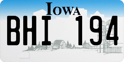 IA license plate BHI194