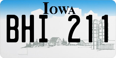 IA license plate BHI211
