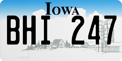 IA license plate BHI247