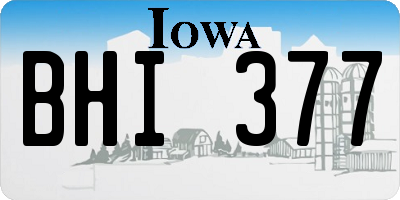 IA license plate BHI377