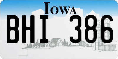 IA license plate BHI386