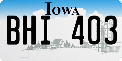 IA license plate BHI403