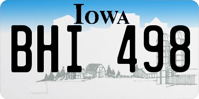 IA license plate BHI498