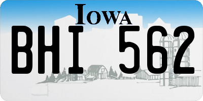 IA license plate BHI562