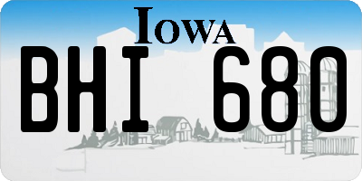 IA license plate BHI680