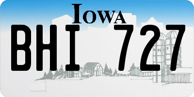IA license plate BHI727
