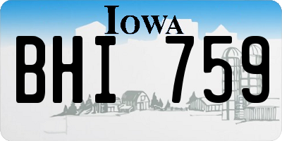 IA license plate BHI759