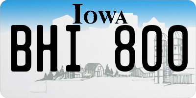IA license plate BHI800