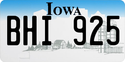 IA license plate BHI925