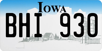 IA license plate BHI930
