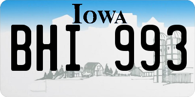 IA license plate BHI993