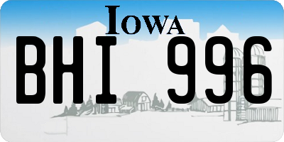 IA license plate BHI996