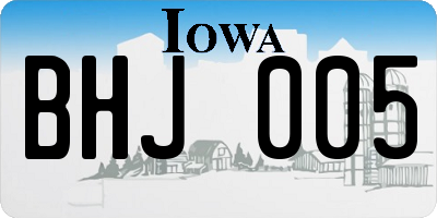 IA license plate BHJ005