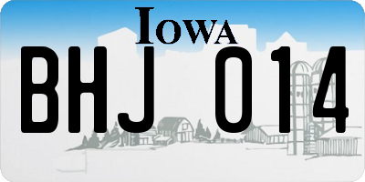 IA license plate BHJ014