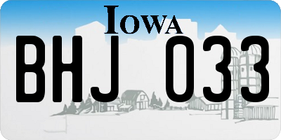 IA license plate BHJ033