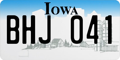 IA license plate BHJ041