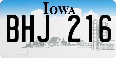 IA license plate BHJ216