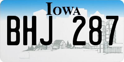 IA license plate BHJ287