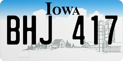 IA license plate BHJ417