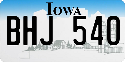 IA license plate BHJ540