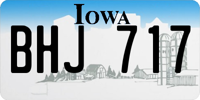 IA license plate BHJ717
