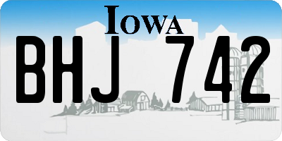 IA license plate BHJ742