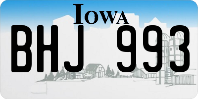 IA license plate BHJ993