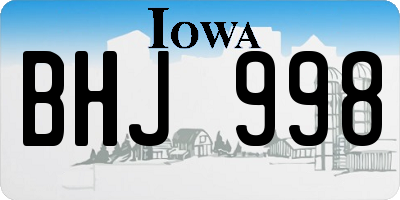 IA license plate BHJ998