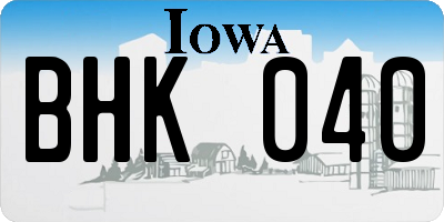IA license plate BHK040