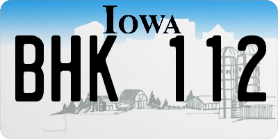 IA license plate BHK112