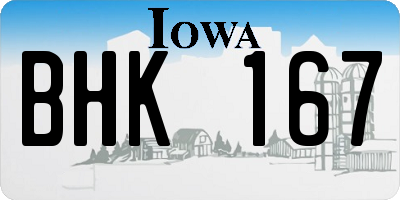 IA license plate BHK167