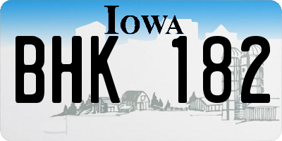 IA license plate BHK182