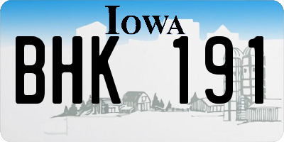 IA license plate BHK191
