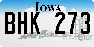 IA license plate BHK273