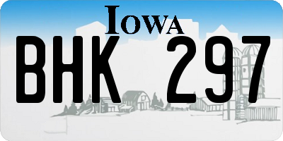 IA license plate BHK297