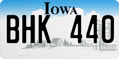 IA license plate BHK440