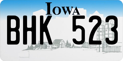 IA license plate BHK523