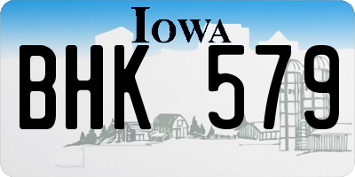 IA license plate BHK579