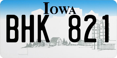 IA license plate BHK821