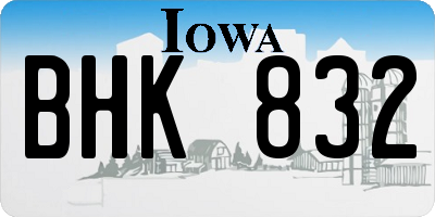 IA license plate BHK832