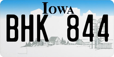IA license plate BHK844