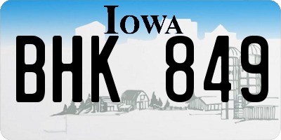 IA license plate BHK849