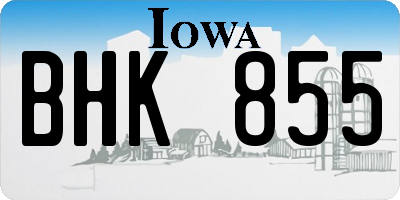 IA license plate BHK855