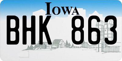IA license plate BHK863